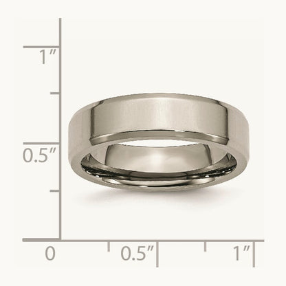 Polished Beveled Edge Band — 6mm