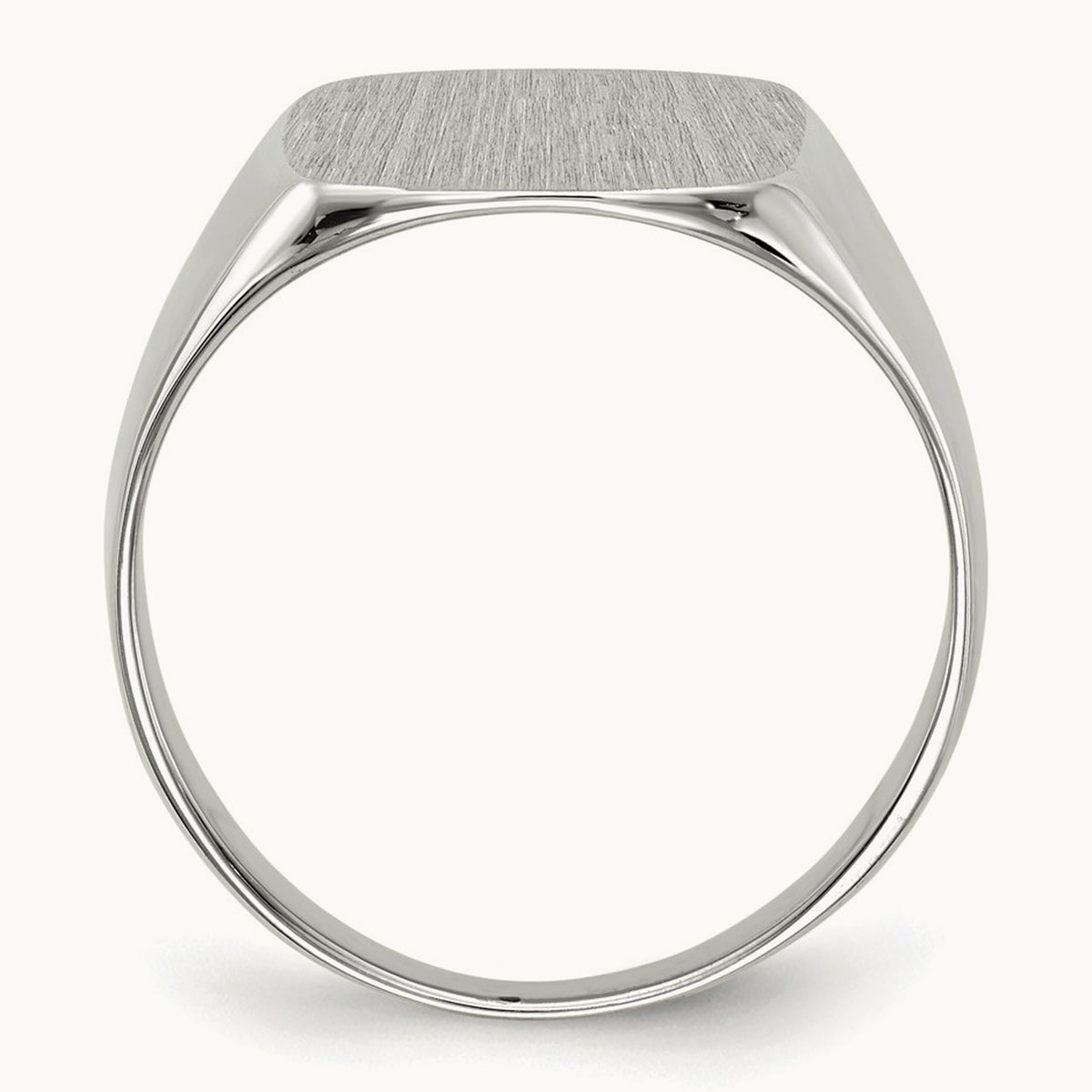 Closed Back Men's Signet Ring — 14K White Gold, 13.5x14.5mm, 10