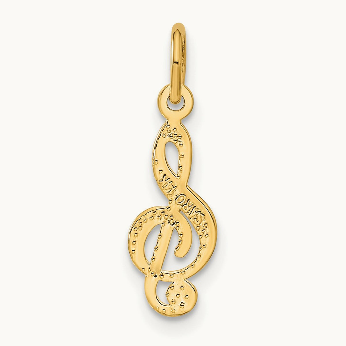Treble Clef Charm — 14K Yellow Gold