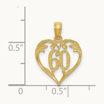 60 Heart Pendant, 14K