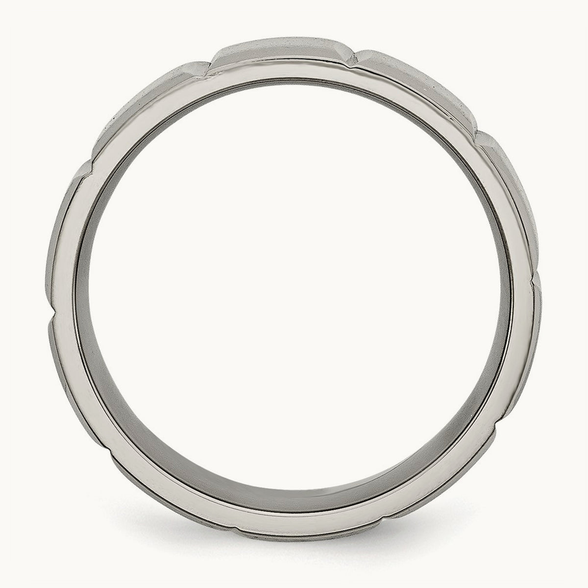 Satin and Polished Grooved Band — 8mm