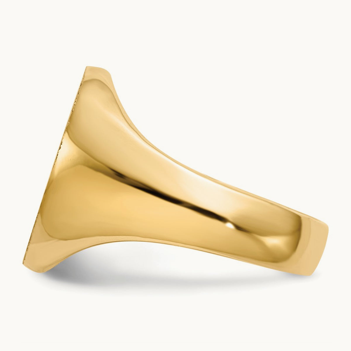 14.0x17. Closed Back Mens Signet Ring, 5mm, 14K
