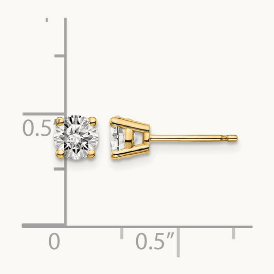 14y Diamond Stud Push-on Post Earrings — 0.96 ct tw