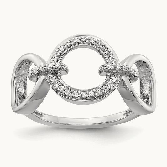 Diamond Fancy Circles Ring, 14K White Gold