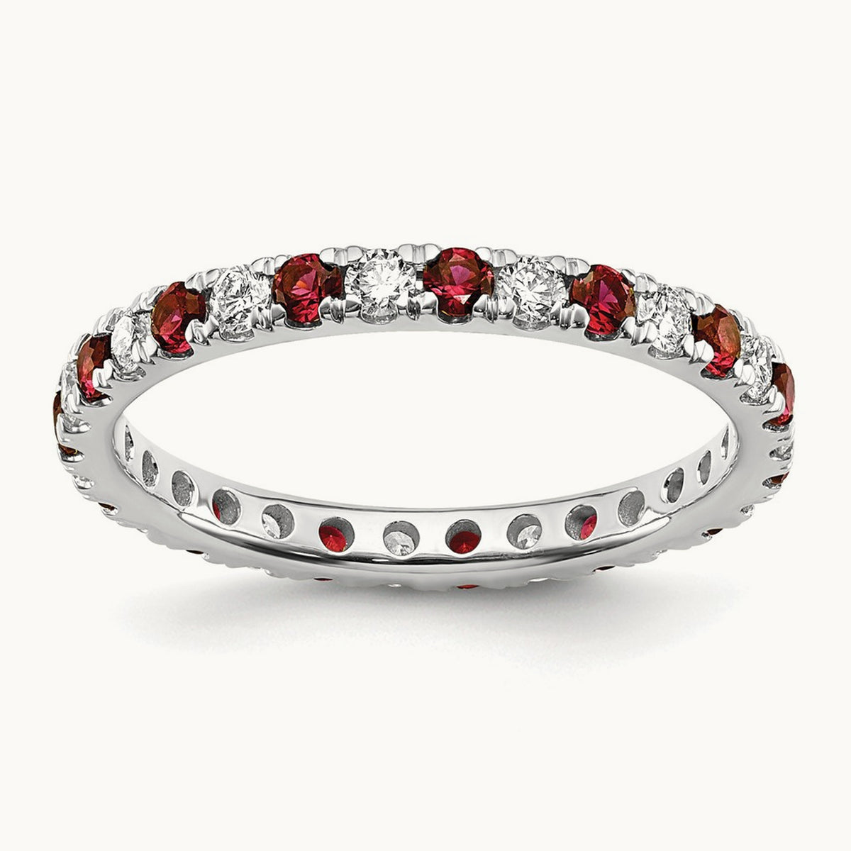 Created Ruby Eternity Band — 14K White Gold, 2.25 mm