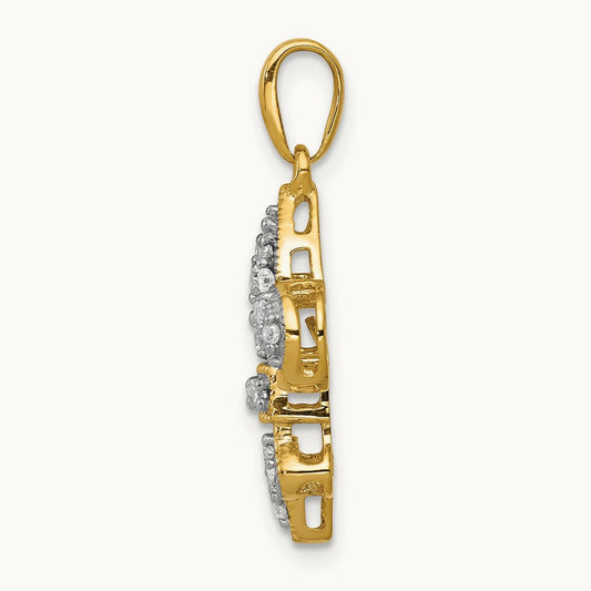 Fleur De Lis Pendant, 0.20 ct tw Lab-Grown Diamond