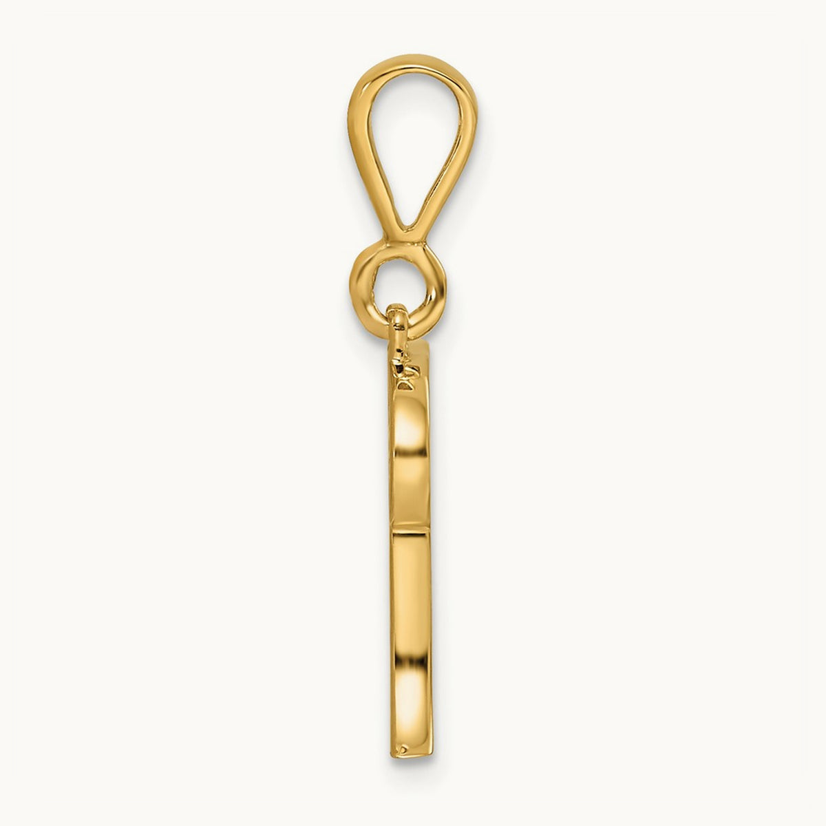 Polished Script Filigree Initial Pendant — I