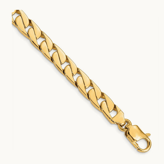 Hand-polished Long Link Half Round Curb Chain — 8.00mm