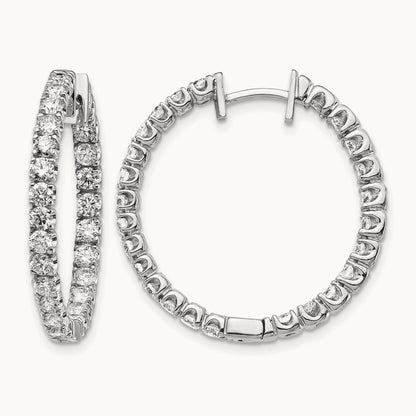 VS Diamond Hinged Hoop Earrings, 14K White Gold