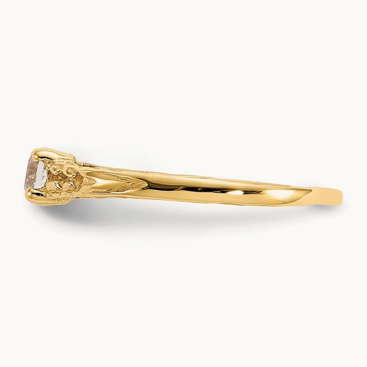 Madi K White Topaz Birthstone Baby Ring, 3mm, 14K