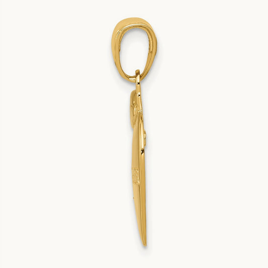 #1 TEACHER Apple Pendant, 14K