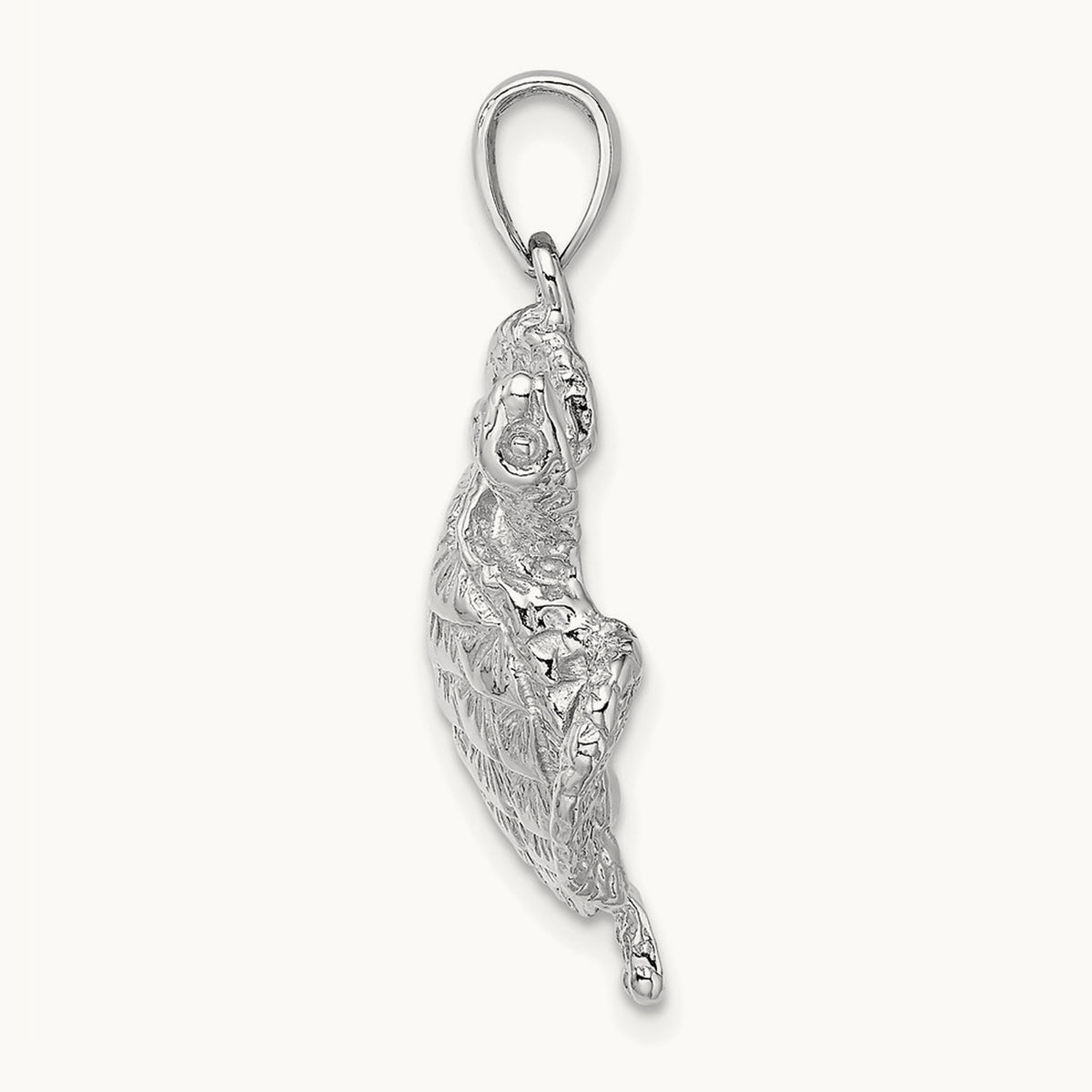 Textured Sea Turtle Charm — 14K White Gold