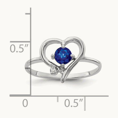 Sapphire AA Diamond ring, 4mm, 14K White Gold
