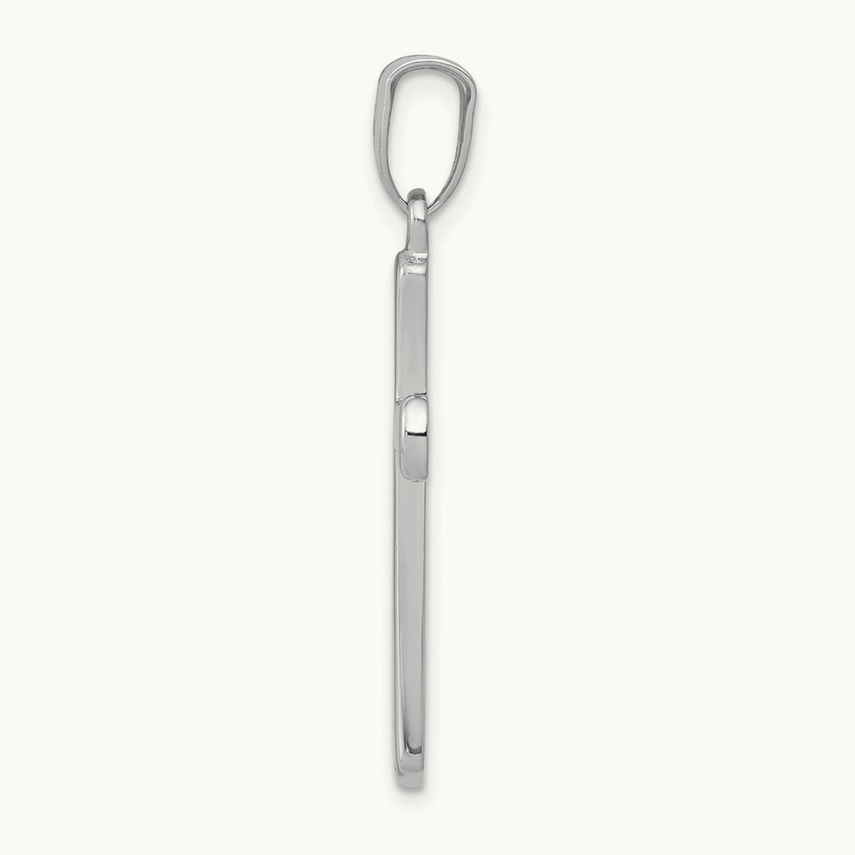 Hollow Cross Pendant, 14K White Gold