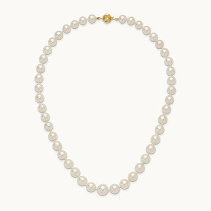 9.5- White Saltwater Cultured South Sea Graduated Pearl Necklace, 12mm, 14K