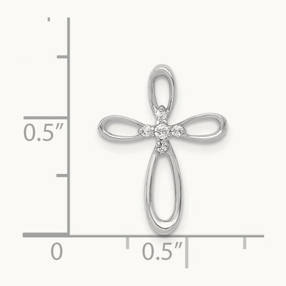 1/20ct. Diamond Cross Chain Slide — 14K White Gold, 19mm, 0.047 ct