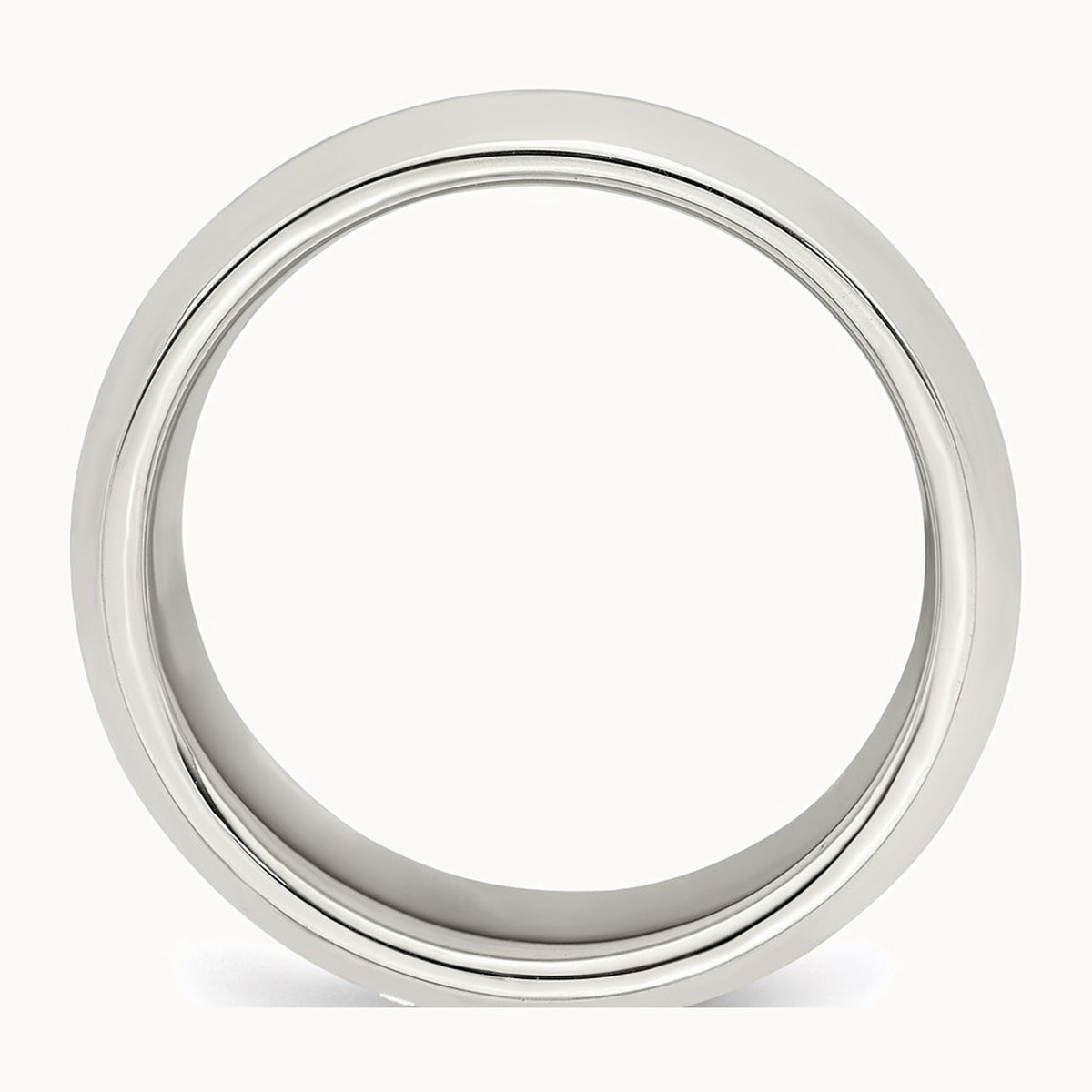 Sterling Silver 8mm Beveled Edge Band