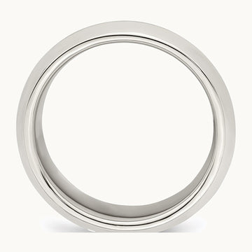 Sterling Silver 8mm Beveled Edge Band
