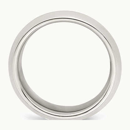 Sterling Silver 8mm Beveled Edge Band