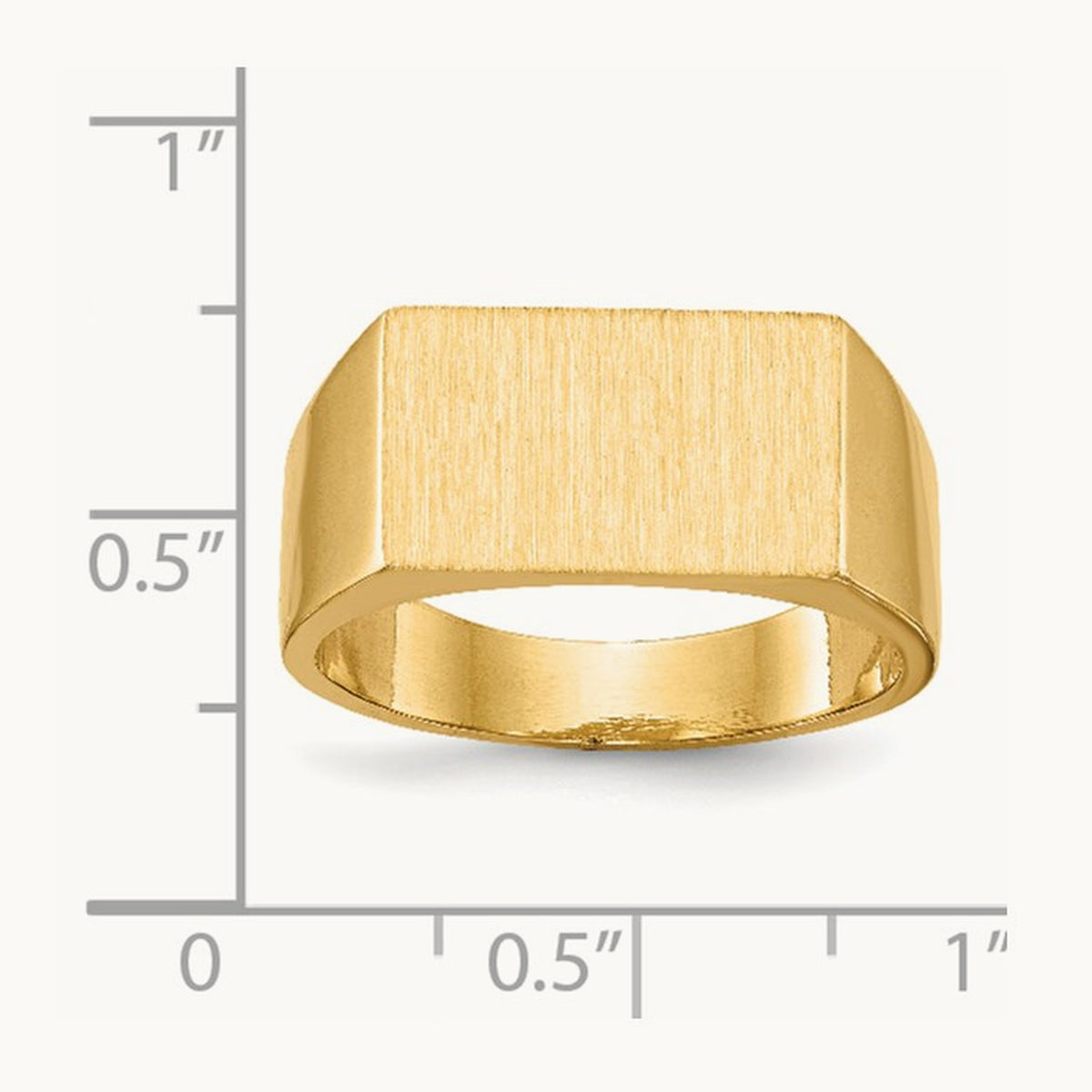15.0x9. Closed Back Mens Signet Ring, 0mm, 14K