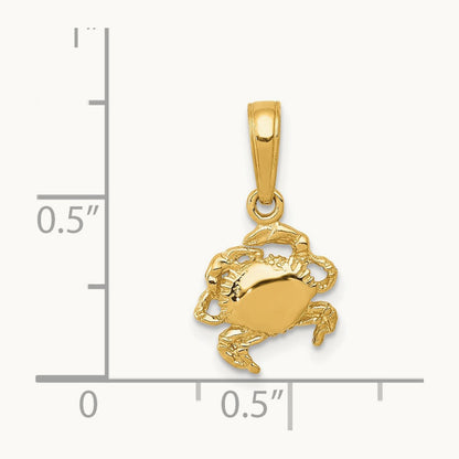 Crab Pendant, 14K