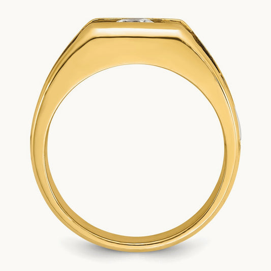 IBGoodman Men's Diamond Complete Ring, 14K Two-tone