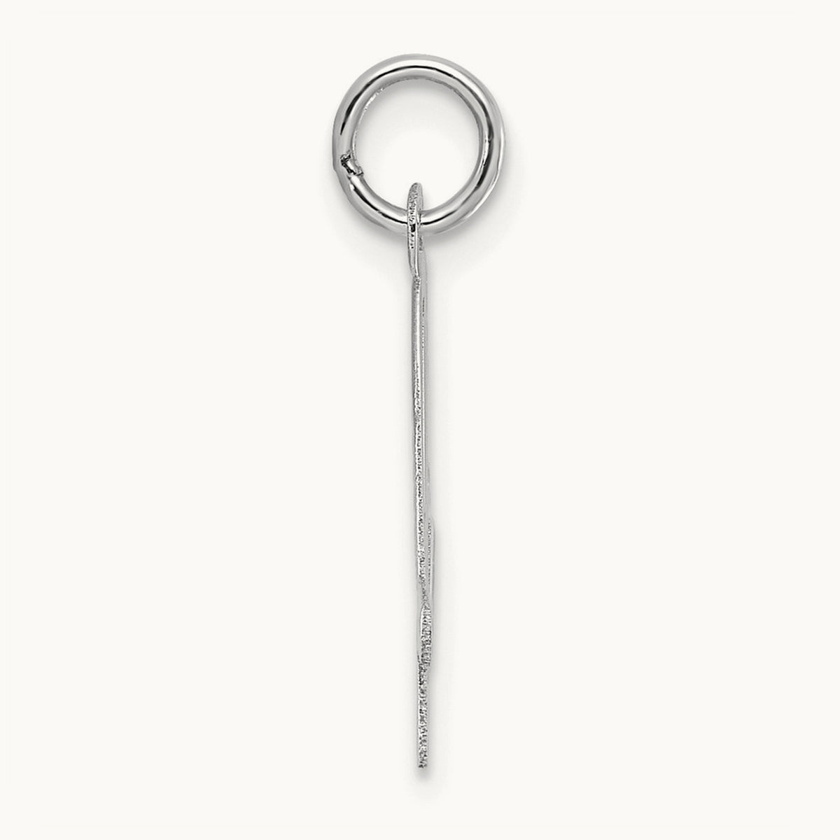 Medium Script Initial Charm — 14K White Gold, A