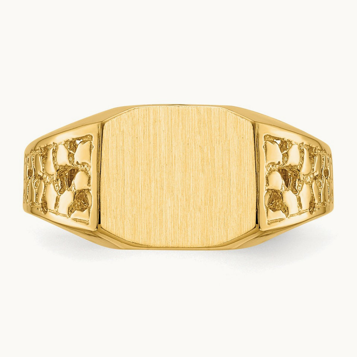 Open Back Mens Signet Ring — photo set