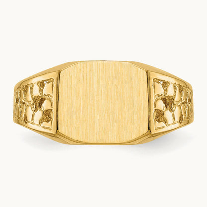 Open Back Mens Signet Ring — photo set