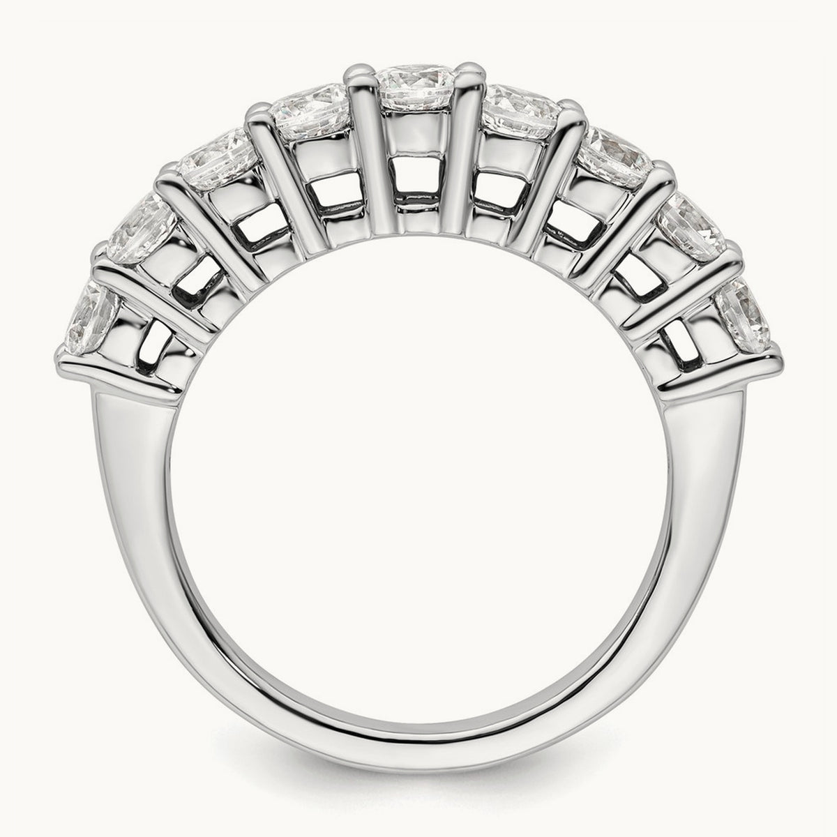 9-Stone Diamond Band, 14K White Gold