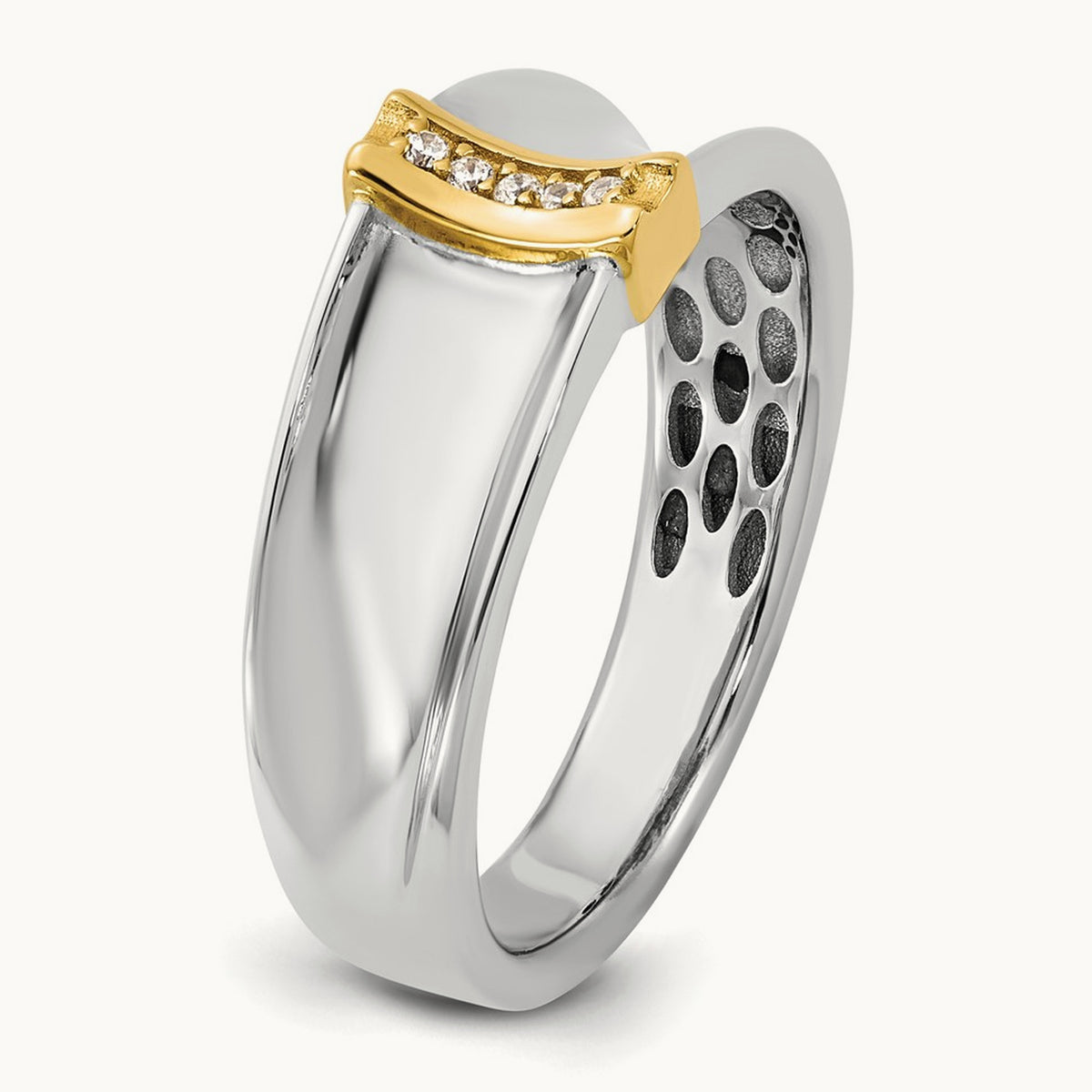 14ktt IB Goodman Mens Polished 5-Stone Diamond Ring Mounting