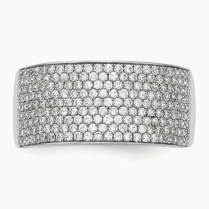 Micro Pave Diamond Band, 14K White Gold