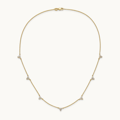 Diamond Multi Station 16 inch Necklace, 14K