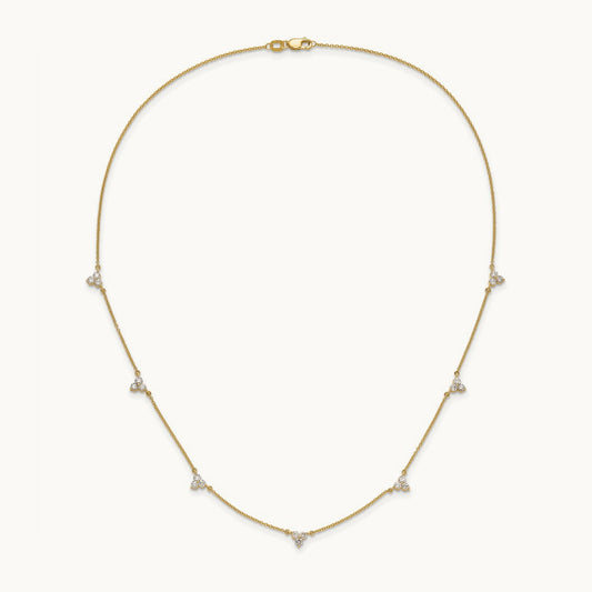 Diamond Multi Station 16 inch Necklace, 14K
