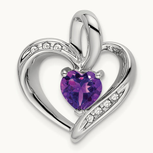 Amethyst and Diamond Heart Pendant — photo set