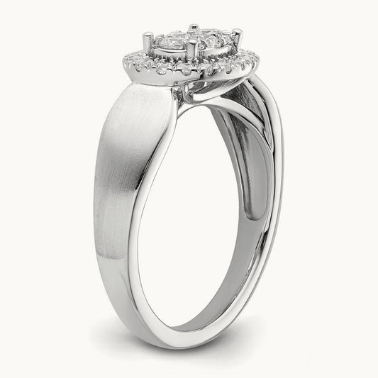 Cluster Engagement Ring, 0.50 ct tw Lab-Grown Diamond