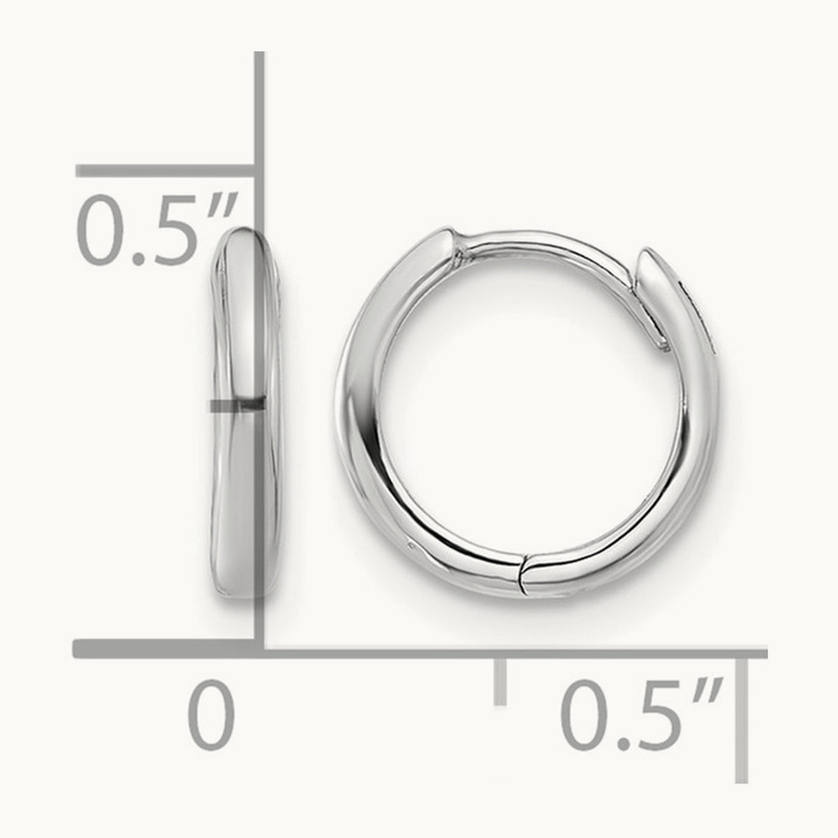 Hinged Hoop Earrings, 14K White Gold