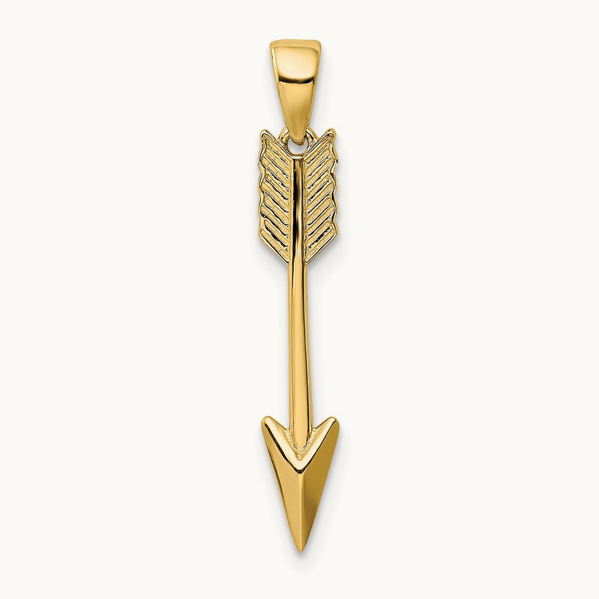 Polished 3D Arrow Pendant, 14K