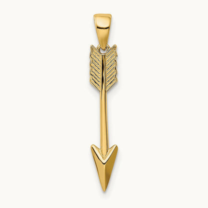 Polished 3D Arrow Pendant, 14K