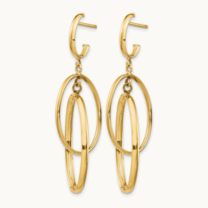 Polished Post Dangle Earrings, 14K — Leslie's