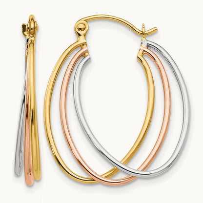 Tri Color Hoop Earrings — photo set