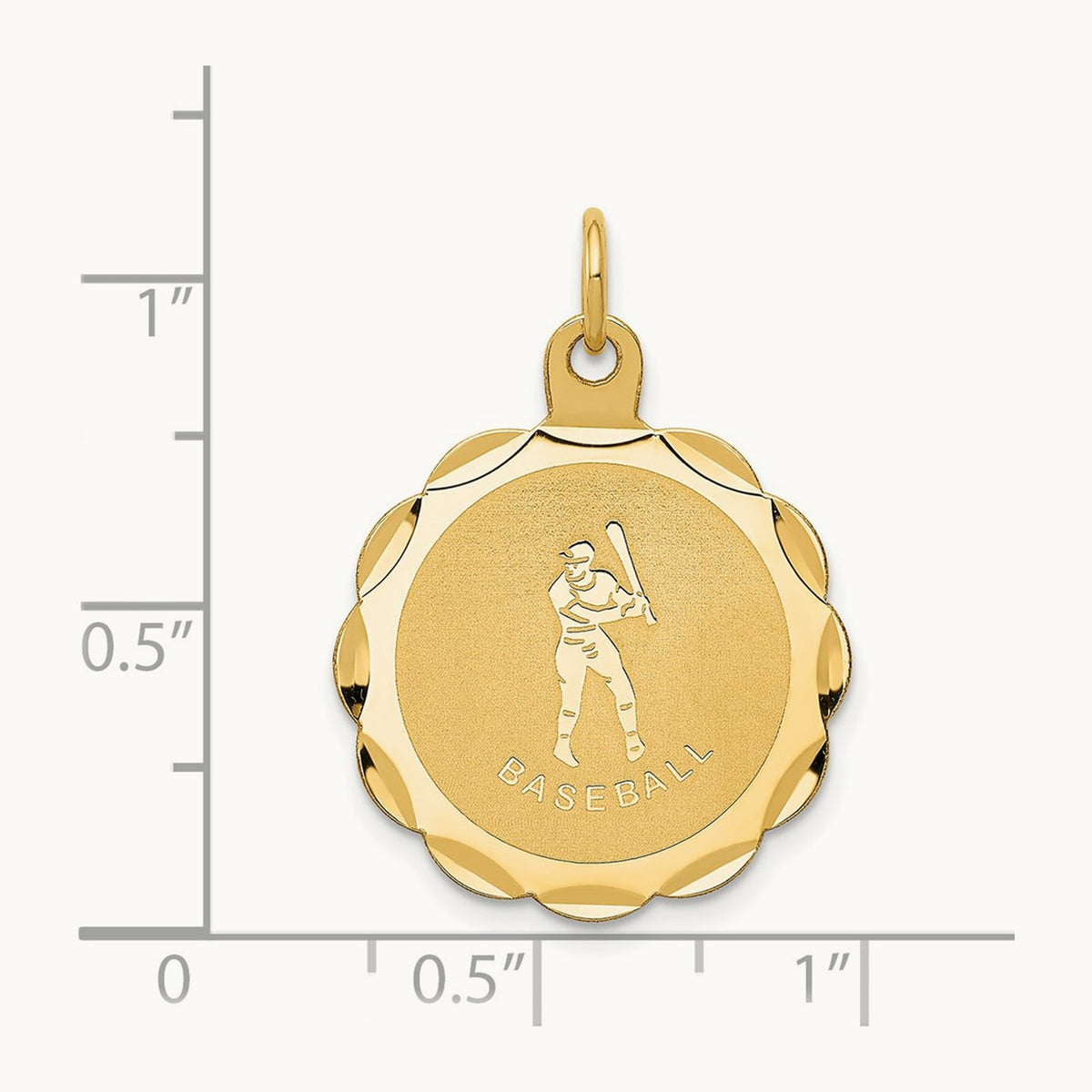Baseball Disc Charm, 14K