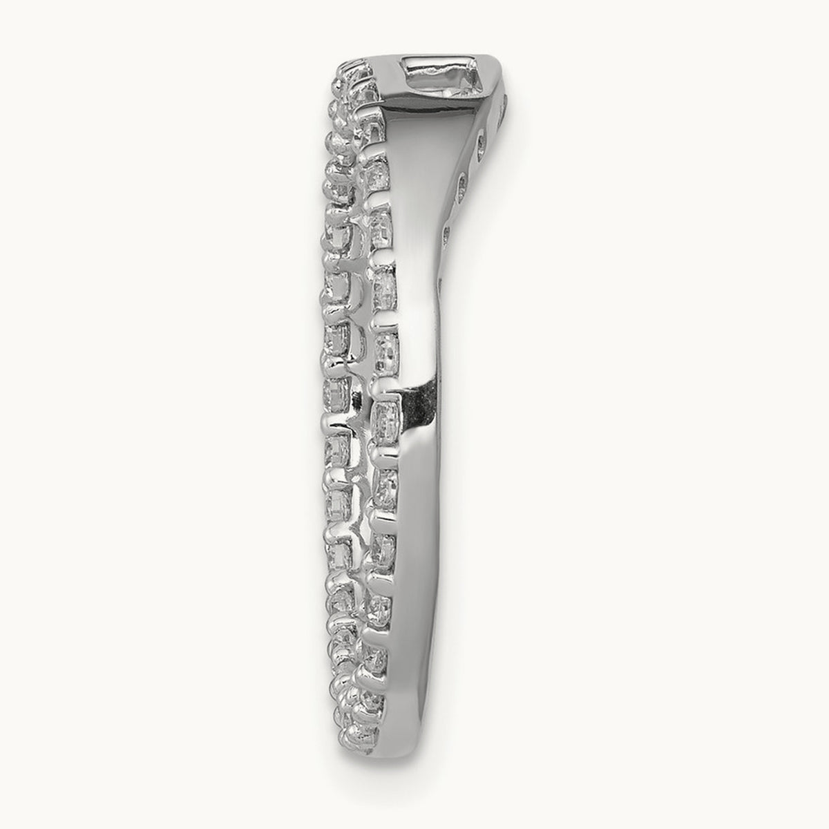 Diamond Circle Chain Slide — 14K White Gold, 19.3mm