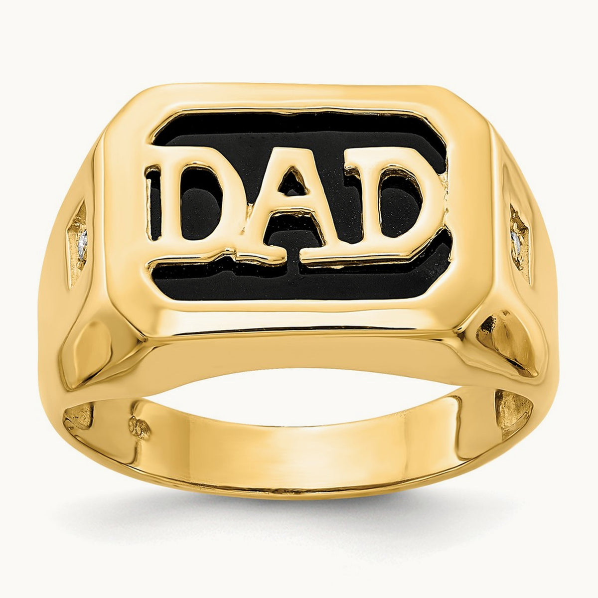 AA Diamond Men's Onyx Dad Ring, 14K