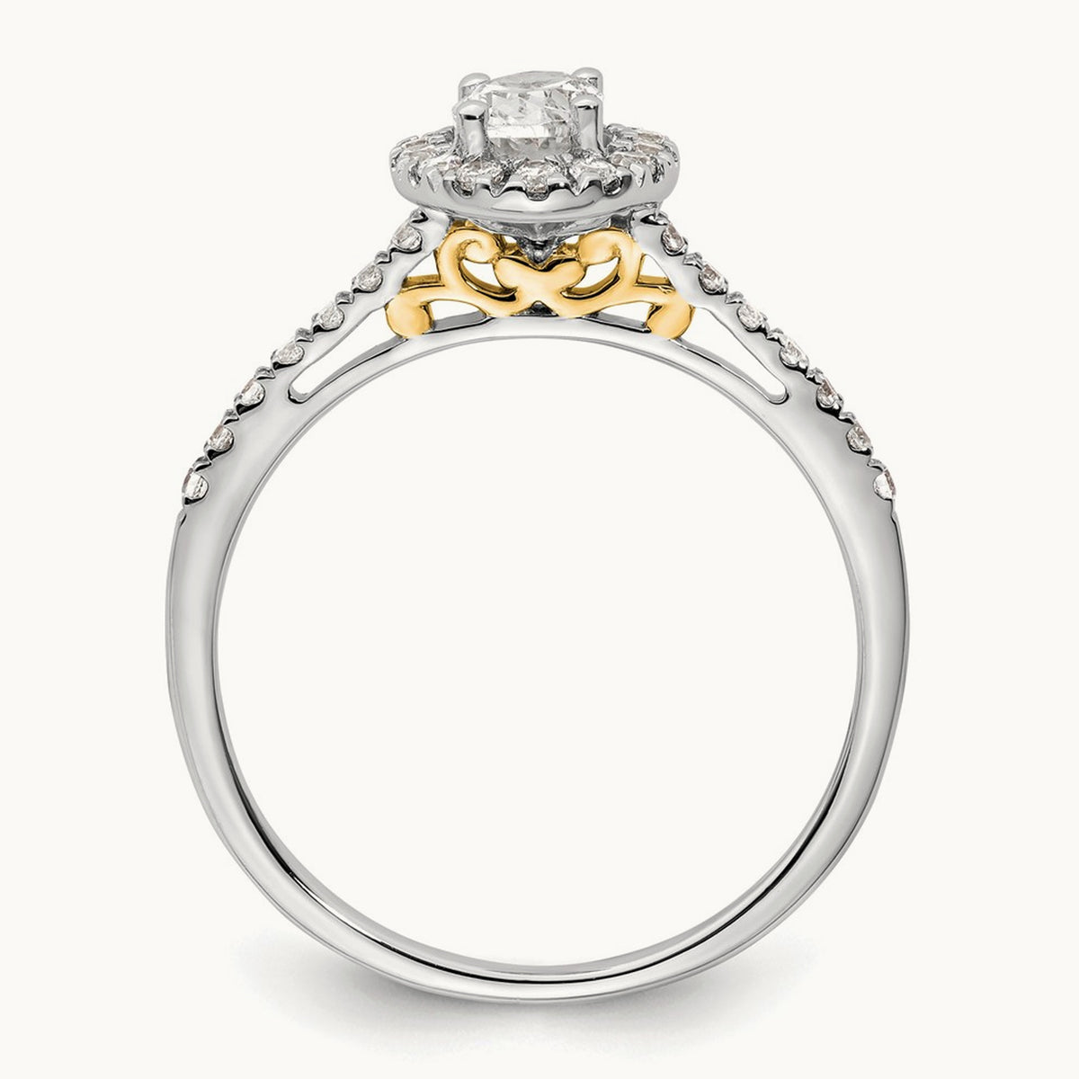 Oval Halo Semi-Mount Engagement Ring — 1/4 ct, 7