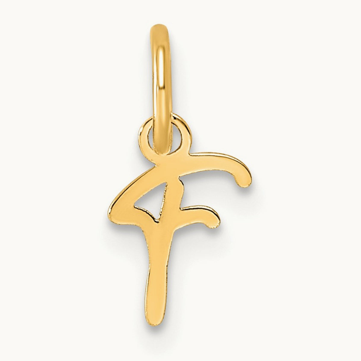 Uppercase Initial Charm — 14K Yellow Gold, F