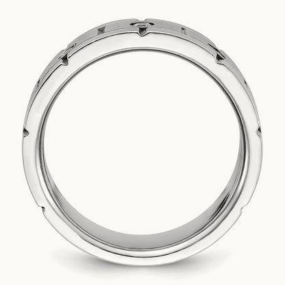 3 Stone Men's Ring, 0.15 ct tw Lab-Grown Diamond