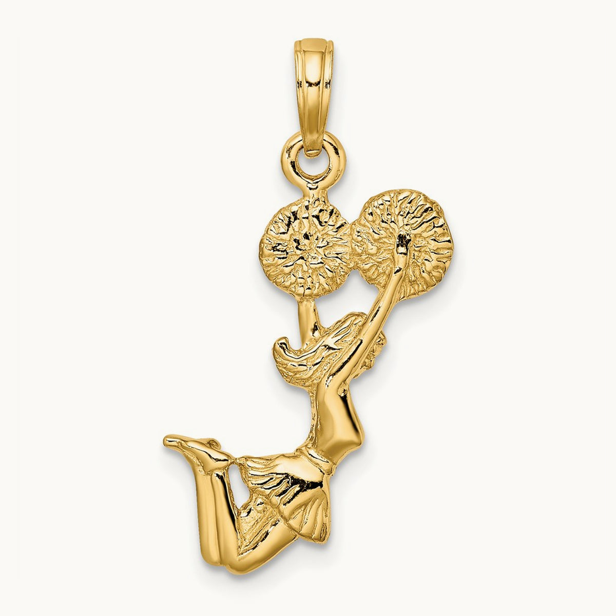 3-D Jumping Cheerleader Charm, 14K