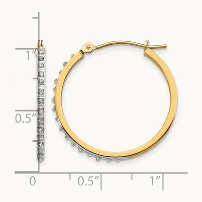 Diamond Fascination Diamond Dust/Accent Hoop Earrings, 14K