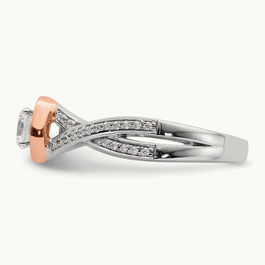 And Rose Gold Polish Round Engagement Ring, 0.50 ct tw